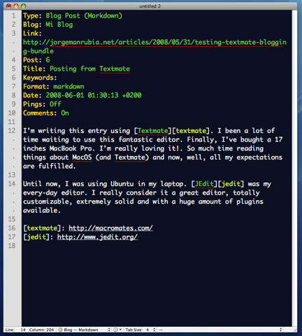 Posting a blog entry with Textmate